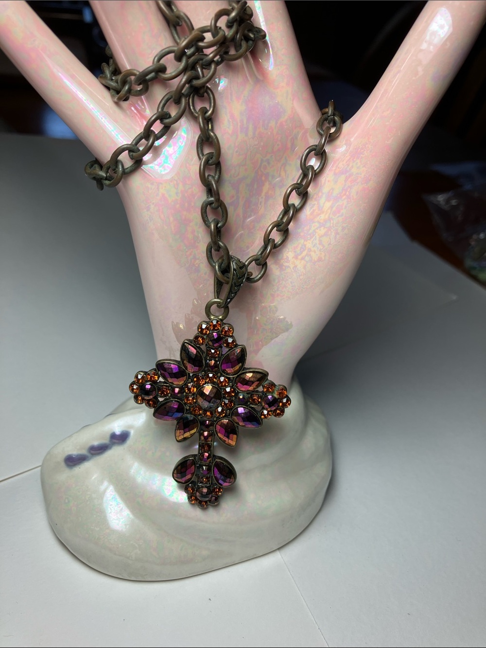 Kirks Folly Glory Cross Purple and Orange Called Faithful Fuschia